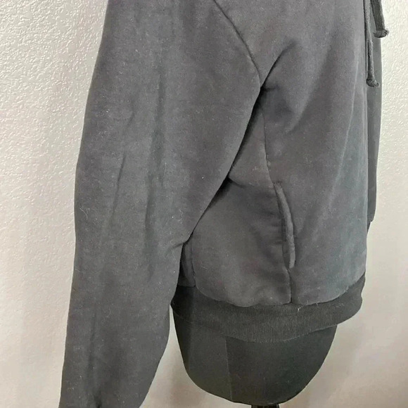 The Label Black Brushed Terry Hoodie Size Large 1110 - Picture 3 of 8